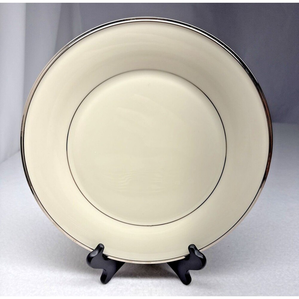 Lenox Solitaire Dinner Plate 10.5" Ivory Platinum Trim USA Replacement